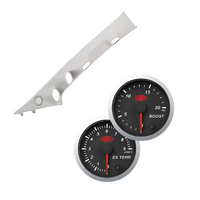 Light Grey Pillar Pod w/ Street Black Ext Temp & Boost Gauges for Ford Ranger PY 2022 - On