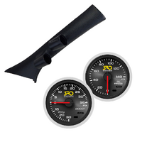 SAAS Dual Pillar Pod w/ Boost & Oil Pressure SRD Gauges for Ford FG FG-X 2008-16