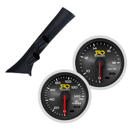 SAAS Dual Pillar Pod w/ Oil Pres & Volts SRD Gauges for Ford FG FG-X 2008-16