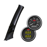 Pillar Pod w/ Black Diesel Boost & Dual Volts Gauge for Triton MN-ML 2009-2015