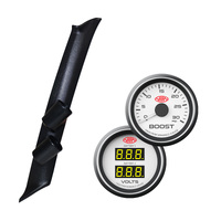 Pillar Pod w/ White Boost & Dual Volts Gauge Suits Nissan Navara D22 1997-2014