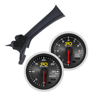 SAAS Dual Pillar Pod w/ Boost & Exhaust SRD Gauges for Navara D40 2006-15