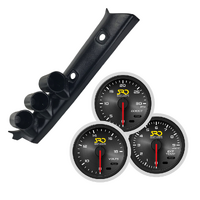 SAAS Boost Exhaust Volt SRD Gauges & 3 Gauge Pillar Pod for Nissan GU Patrol 97-15 inc