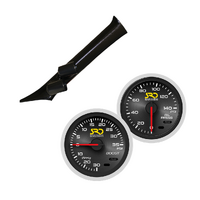 SAAS Dual Pillar Pod w/ Boost & Oil Pressure SRD Gauges for Skyline Coupe R34 99-05
