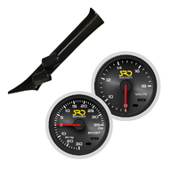 SAAS Dual Pillar Pod w/ Boost & Volts SRD Gauges for Skyline Coupe R34 99-05