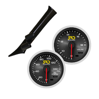 SAAS Dual Pillar Pod w/ Oil Pres & Volts SRD Gauges for Skyline Coupe R34 99-05