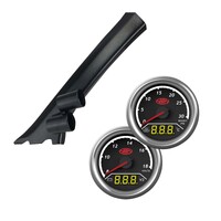 Volkswagen Amarok 2011-on  Pillar Pod w/ 2in1 Boost Ext Temp & Dual Volts Gauge