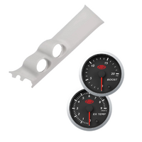 Gauge Pillar Pod Light Grey Painted w/ Street Black Ext Temp & Boost Gauges Suits Suzuki Jimny 2019 - On