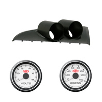 BA BF Falcon SAAS CLIP-IN GAUGE Pod w/ White Face Volts & Oil Pressure XR6 XR8 