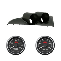 BA BF Falcon XR6 XR8 XT DUAL GAUGE POD HOLDER w/ Black WATER TEMP & VOLTS GAUGES