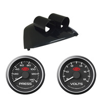 FORD FG Falcon XR6 XR8 CLIP-IN DUAL GAUGE POD W/ Black OIL PRESS & VOLTS GAUGES