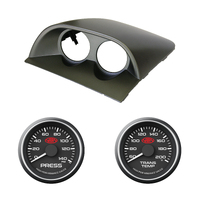 Holden Commodore VY VZ Dual Gauge Pod w/ Black Oil Press & Oil Trans Temp Gauge