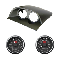 Dual Gauge Pod w/ Black Turbo Boost & Oil Pressure Gauge VY VZ Holden Commodore