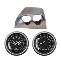VY VZ Commodore CLIP-IN POD HOLDER w/ DIGITAL OIL PRESSURE and BOOST GAUGE GREY