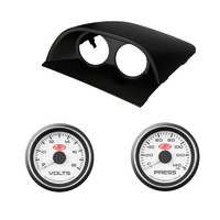 VY VZ Commodore Clip-In Black Gauge Pod Holder w/ White Volts and Oil Press Gauges