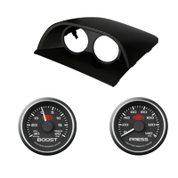 Black Dual Gauge Pod w/ Turbo Boost & Oil Pressure Gauge VY VZ Holden Commodore