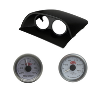 Commodore VY VZ Dual Black Gauge Pod w/ White Turbo Boost & Oil Temperature Gauge
