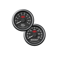 SAAS Muscle Series Pyro EGT and Diesel Boost 52mm Analog Gauge Combo Black Face