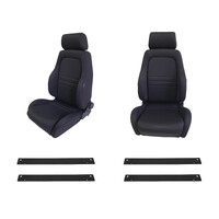 Adventurer 4x4 Black Cloth Seats S1 Seats + Adaptor for Holden Rodeo 2003-06