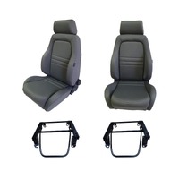 4WD Adventurer Bucket Grey Cloth Seat Pair for Landcruiser 80 1990-92 w/ Adaptor