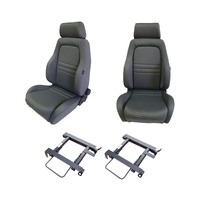 4X4 Grey Adventurer Cloth Seat S1 Pair for Landcruiser 80 1992-98 & Adaptor
