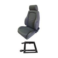 Single 4X4 Adventurer Cloth Seat S1 for Landcruiser 75 78 79 Grey w/ Adaptor 
