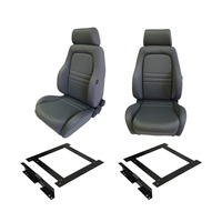 4X4 Adventurer Cloth Seats S1 Pair Grey for Toyota LC 70 76 79 Wagon w/ Adaptors
