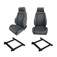 4X4 Adventurer Grey Cloth Seats S1 + Adaptors for Jeep JK Wrangler 4 Door