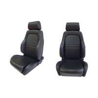Autotecnica 4X4 Adventurer Black PU Leather Seats S1 Pair (2) ADR Comp