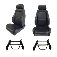 Pair 4X4 Adventurer Black PU Leather Seats S1 Adaptor for Landcruiser 80 1990-92