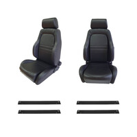 Adventurer 4x4 Black PU Leather Seats S1 + Adaptor for Holden Rodeo 2003-2006