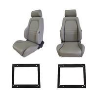 Adventurer 4X4 PU Leather Seats S1 Pair Grey for Toyota LC 75-79 Ser w/ Adaptors