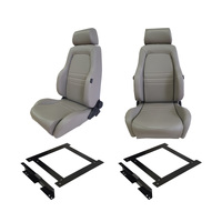 Adventurer Grey PU Leather Seats S1 Pair for Toyota LC70 76 79 Wagon w/ Adaptors