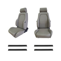 Adventurer 4x4 Grey PU Leather Seats S1 + Adaptor for Holden Rodeo 2003-2006