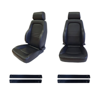 Pair Adventurer 4x4 PU Leather Black S3 Seats suits Nissan GQ Patrol + Adaptors