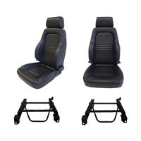 Pair Adventurer 4x4 PU Leather Black S3 Seats suits for Toyota Hilux 1988-97