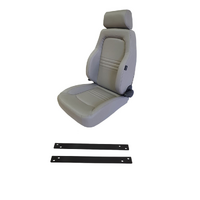 Autotecnica 4X4 Adv PU Leather Seat Grey S3 Single for Patrol 1987-1997 w/ Adaptor