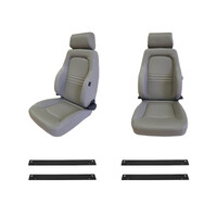 Adventurer 4x4 Grey PU Leather Seats S3 + Adaptors for Holden Rodeo 2003-2006