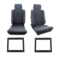 Adventurer PU Leather/Fabric S5 Pair Seats w/ Adapters for Landcruiser 75-79 Ser