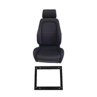 Autotecnica 4X4 Adv Black Cloth Seat S1 Single for LC 75-79 Ser w/ Adaptor