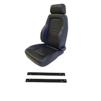 Autotecnica 4X4 Adv PU Leather Seat Black S3 Single w/ Adaptor for Nissan GQ Patrol 1987 - 1997