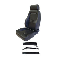 Autotecnica 4X4 Adv PU Leather Seat Black S3 Single for Patrol 97-on w/ Adaptor