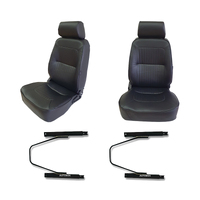 Classic Roadster PU Leather Sports Seats with Sliding Seat Adjusting Mount Rail
