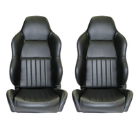 Autotecnica Classic High Back PU Leather Bucket Seats Car Reclinable Black for Ford Falcon XD XE