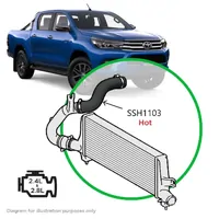 Silicone Intercooler Pipe Hot Side Top for Toyota Hilux 2.4L 2.8L 1GD 2GD