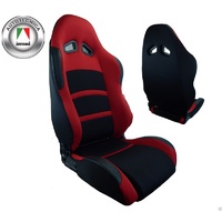 Autotecnica Sports Bucket Seats Pair (2) ADR Red Black 4WD Navara Hilux Ute 4x4