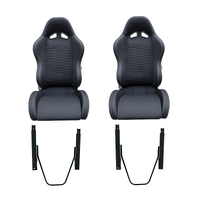 Autotecnica Sports Racing Bucket Seats + 2 x Universal Sliding Rails - Brand New