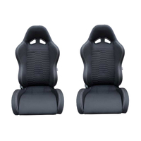 Autotecnica Sports Bucket Comfort Cloth Seats Pair (2) Black SSP67 ADR Approved
