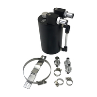 SAAS 500cc Oil Catch Can Aluminium Black Tank With Fittings Mount Kit 10mm 14mm