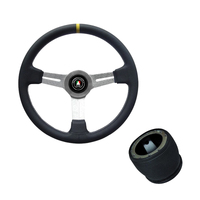Classic Black Leather Steering Wheel & Boss Kit for Nissan GU Patrol Navara